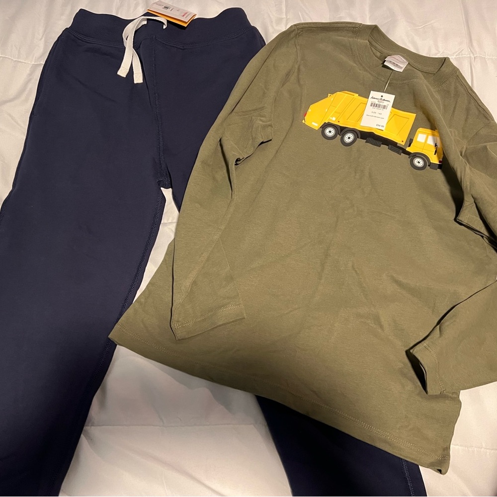 Hanna Andersson Cotton Navy Blue Joggers and Long SleeveTee NWT NEW